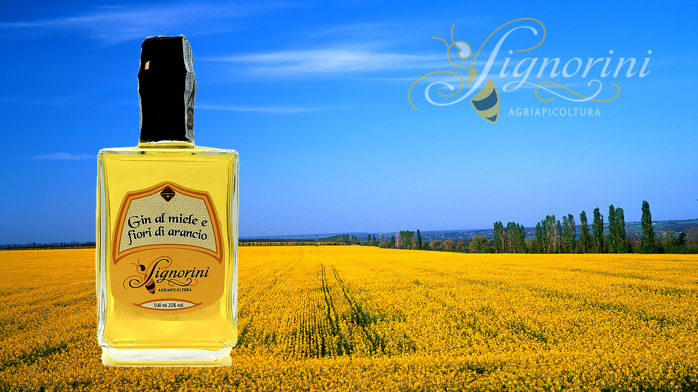Liquore Gin al Miele - bottiglia 500ml e 200ml - Liquore al Miele by AgriApicoltura Signorini;