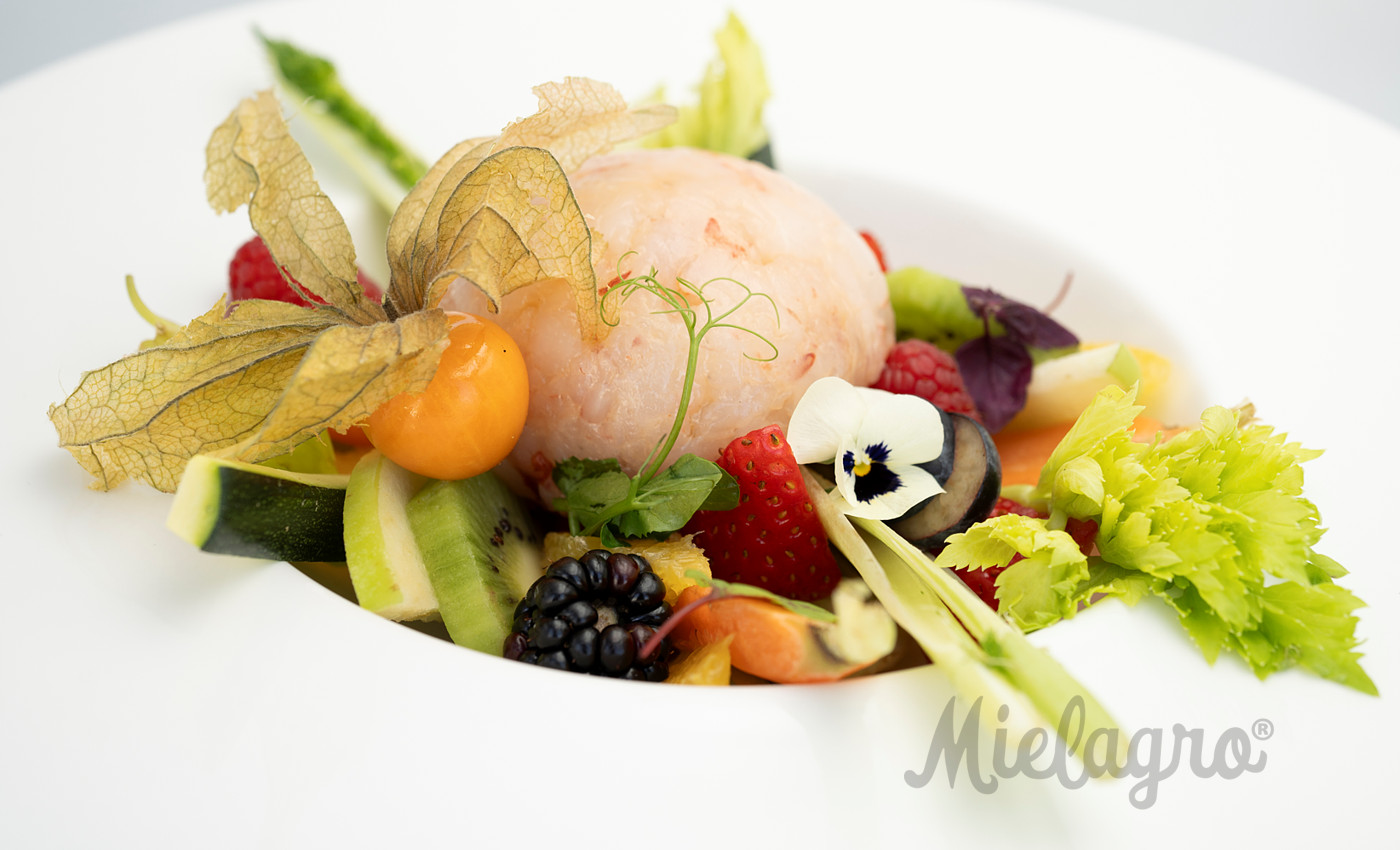 Ricetta: Ball di Gamberoni in contrasto e Mielagro al Tartufo - Chef Lorenzo De Vivo Martini - Ristorante Principino Viareggio | Mielagro®