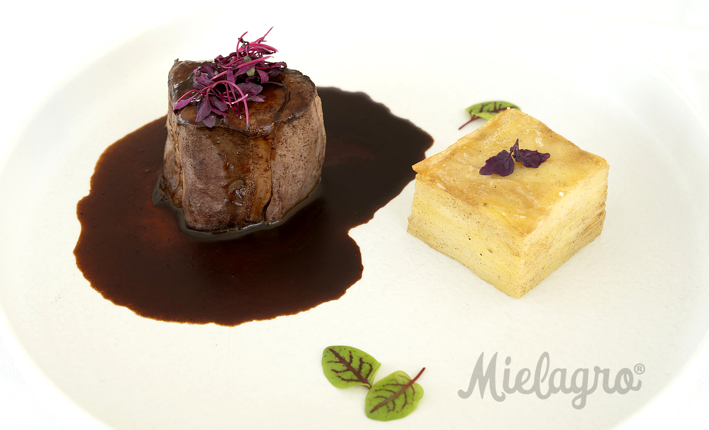 Ricetta: Cintale con Millefoglie di Patata e Mielagro al Tartufo - Chef Lorenzo De Vivo Martini - Ristorante Principino Viareggio | Mielagro®